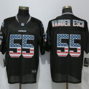 Mens Dallas Cowboys #55 Vander Esch USA Flag Fashion Black Elite Jersey