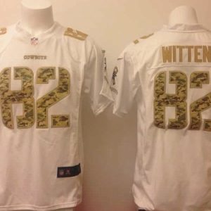 Nike Dallas Cowboys #82 Witten Salute to Service Game White Jersey
