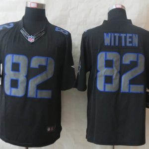 New Nike Dallas Cowboys 82 Witten Impact Limited Black Jerseys