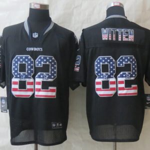 2014 New Nike Dallas cowboys 82 Witten USA Flag Fashion Black Elite Jerseys