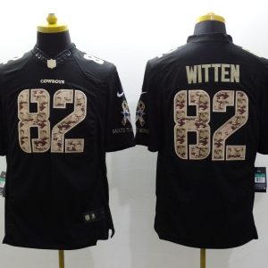 Nike Dallas Cowboys #82 Witten Black Salute TO Service Jersey