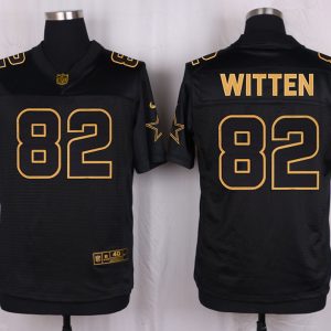 Mens Dallas Cowboys #82 Witten Pro Line Black Gold Collection Jersey