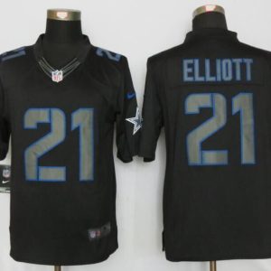 New Nike Dallas Cowboys #21 Elliott Impact Limited Black Jersey