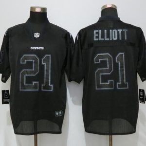 New Nike Dallas Cowboys #21 Elliott Lights Out Black Elite Jersey
