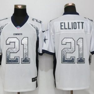 NEW Nike Dallas cowboys 21 Elliott Drift Fashion White Elite Jersey