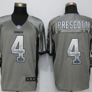 NEW Nike Dallas Chargers 4 Prescott Drift Fashion Gray Elite Jersey