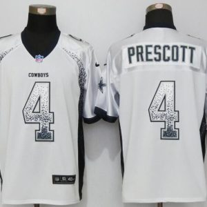 NEW Nike Dallas Chargers 4 Prescott Drift Fashion White Elite Jersey