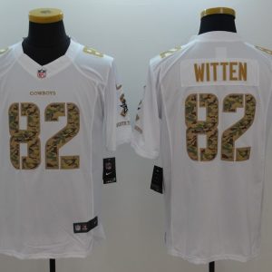 Nike Dallas Cowboys #82 Witten White Saulte to Service Jersey