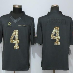 Nike Dallas Cowboys 4 Prescott Anthracite Salute To Service Limited Jersey