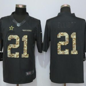 Nike Dallas Cowboys 21 Elliott Anthracite Salute To Service Limited Jersey