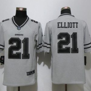Nike Dallas Cowboys 21 Elliott Nike Gridiron Gray II Limited Jersey