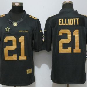 Nike Dallas Cowboys 21 Elliott Gold Anthracite Salute To Service Limited Jersey