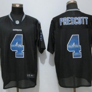 Nike Dallas Cowboys 4 Prescott Strobe Lights Out Black Elite Jerseys