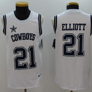 NFL Dallas Cowboys #21 Elliott White Color Rush Tank Top