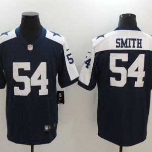 Mens Dallas Cowboys #54 Smith Blue Thanksgiving Vapor Untouchable Limited Jersey