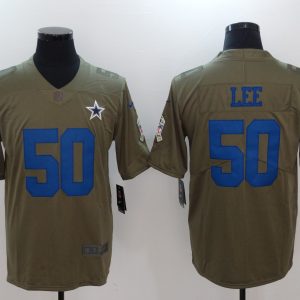 Mens Dallas Cowboys #50 Lee Olive Salute to Service Limited Jersey