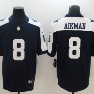 NFL Dallas Cowboys #8 Aikman Blue Thanksgiving Jersey
