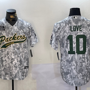 Men's Green Bay Packers #10 Jordan Love Arctic Camo 2024 Salute to Service Jersey