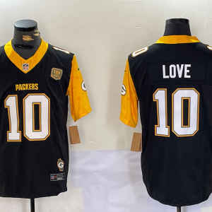 Men's Green Bay Packers Packers #10 Jordan Love Black 2024 F.U.S.E. Limited Jersey