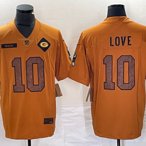 Men's Detroit Lions #10 Love 2023 Brown Salute To Service Limited Jersey