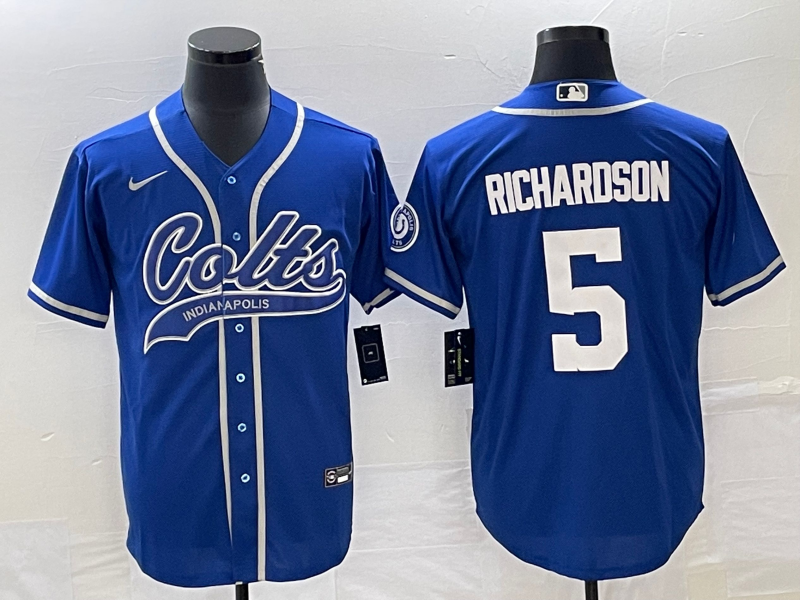MLB Indianapolis Colts #5 Anthony Richardson Royal Stitched Baseball Jersey