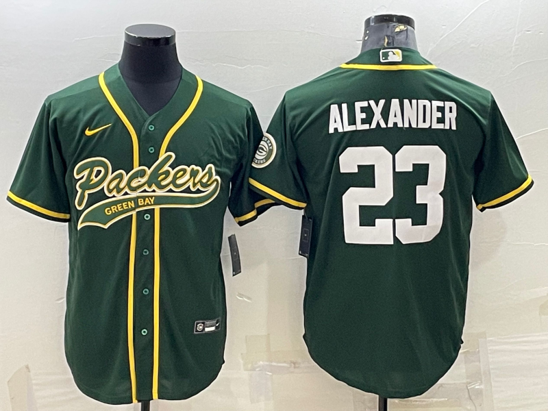 Men's Green Bay Packers Packers #23 Jaire Alexander Green With Patch Cool Base Stitched Jersey