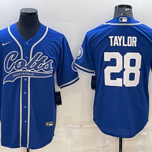 Men's Indianapolis Colts #28 Taylor Blue Baseball Nike Jersey
