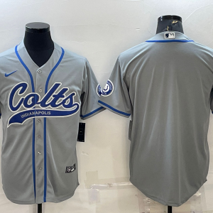 Men's Indianapolis Colts Grey Baseball Nike Jersey