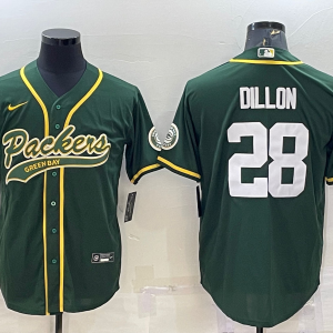 Men's Green Bay Packers #28 Dillon Green Baseball Nike Jersey