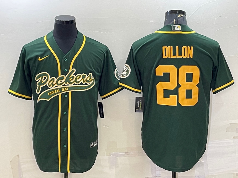 Men's Green Bay Packers Packers #28 Dillon Green/Yellow Baseball Nike Jersey