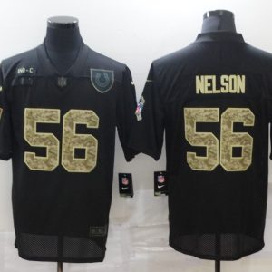 Men's Indianapolis Colts #56 Nelson 2020 Black Camo Salute To Service Limited Jersey