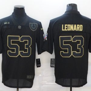 Men's Indianapolis Colts #53 Darius Leonard 2020 Black Salute To Service Limited Jersey