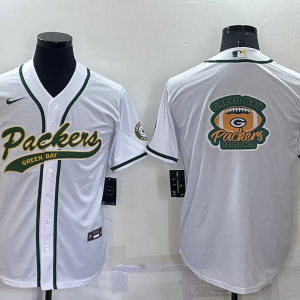 Men's Green Bay Packers Packers Blank White Baseball Nike Jersey