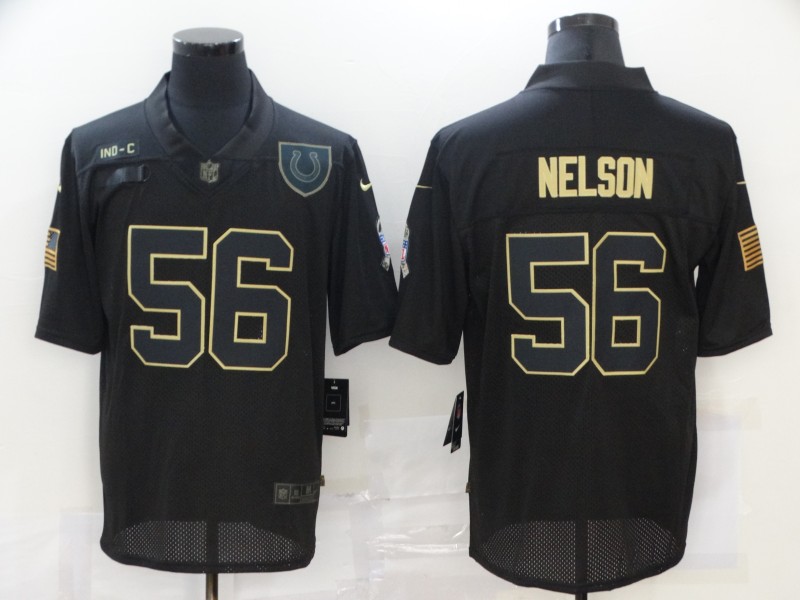 Men's Indianapolis Colts #56 Quenton Nelson 2020 Black Salute To Service Limited Jersey