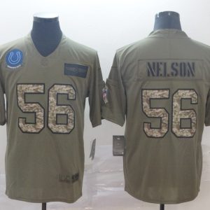 Men's Indianapolis Colts #56 Quenton Nelson 2019 Olive/Camo Salute To Service Limited Jersey