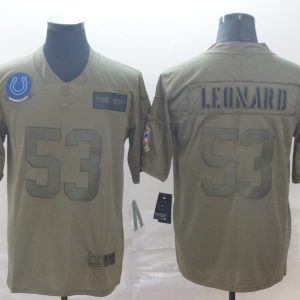 Nike Indianapolis Colts  #53 Darius Leonard Olive 2019 Salute To Service Limited Men Jersey