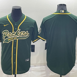 Men's Green Bay Packers Blank Green Baseball Nike Jersey