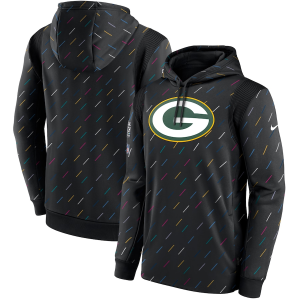 Men's Green Bay Packers Packers 2021 Charcoal Crucial Catch Therma Pullover Hoodie