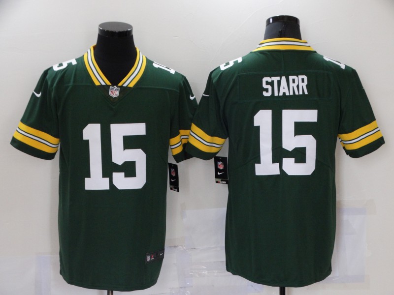 Men's Green Bay Packers Packers #15 Starr Green 2021 NFL Draft Vapor Untouchable Limited Jersey