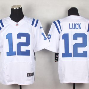 Nike Indianapolis Colts #12 Luck White Elite Jersey