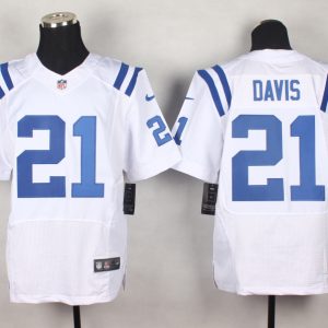 Nike Indianapolis Colts #21 Davis White Elite Jersey