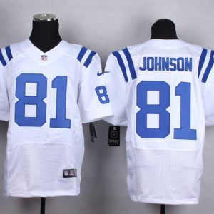 Nike Indianapolis Colts #81 Johnson White Elite Jersey