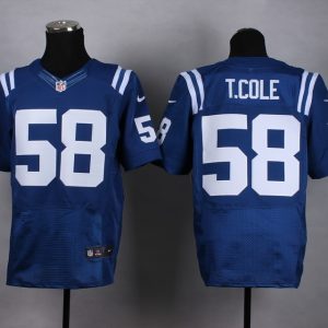 Nike Indianapolis Colts #58 T.Cole Blue Elite Jersey