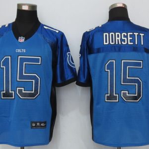 NEW Nike Indianapolis Colts 15 Dorsett Drift Fashion Blue Elite Jerseys