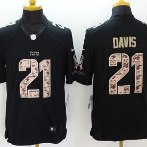 Nike Indianapolis Colts #21 Davis Black Salute TO Service Jersey