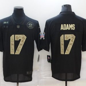 Men's Green Bay Packers Packers #17 Davante Adams Black Camo Salute To Service Limited Jersey