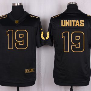 Mens Indianapolis Colts #19 Unitas Pro Line Black Gold Collection Jersey
