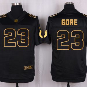 Mens Indianapolis Colts #23 Gore Pro Line Black Gold Collection Jersey