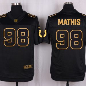 Mens Indianapolis Colts #98 Mathis Pro Line Black Gold Collection Jersey