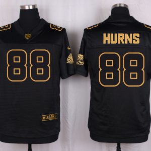 Mens Jacksonville Jaguars #88 Hurns Pro Line Black Gold Collection Jersey